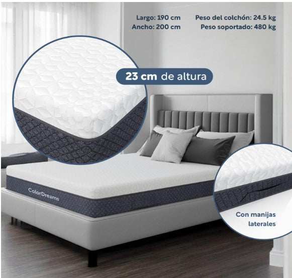 Colchón King Size Memory Foam Colordreams
