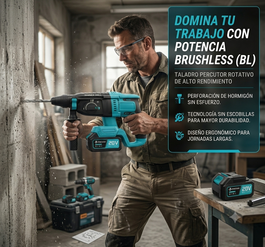 Combo Taladro Percutor Y Desarmador Inalámbrico + Batería