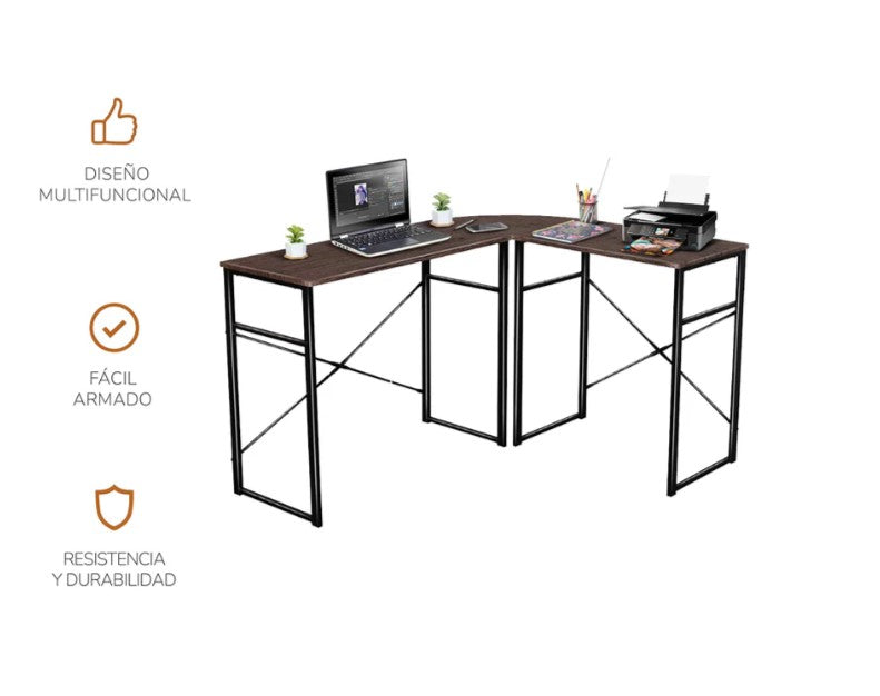 Escritorio Lima Minimalista con Forma de L Café