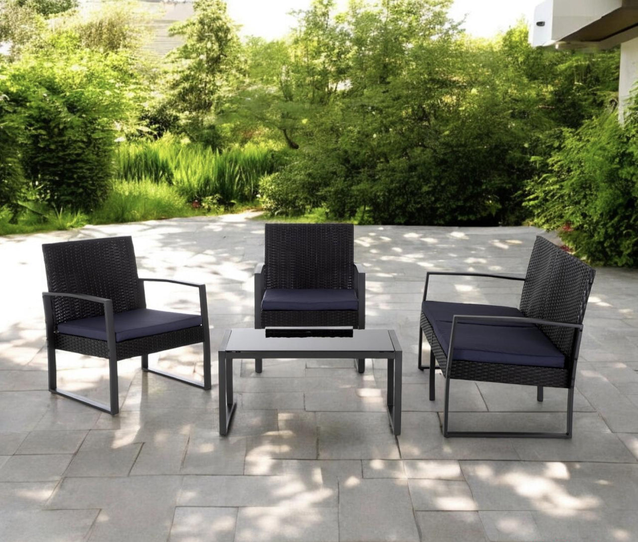 Sala para Exterior Summer Rattan 4 Piezas con Cojines