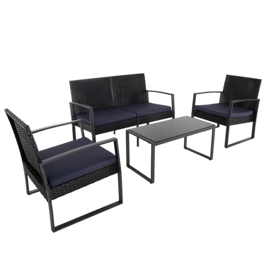 Sala para Exterior Summer Rattan 4 Piezas con Cojines