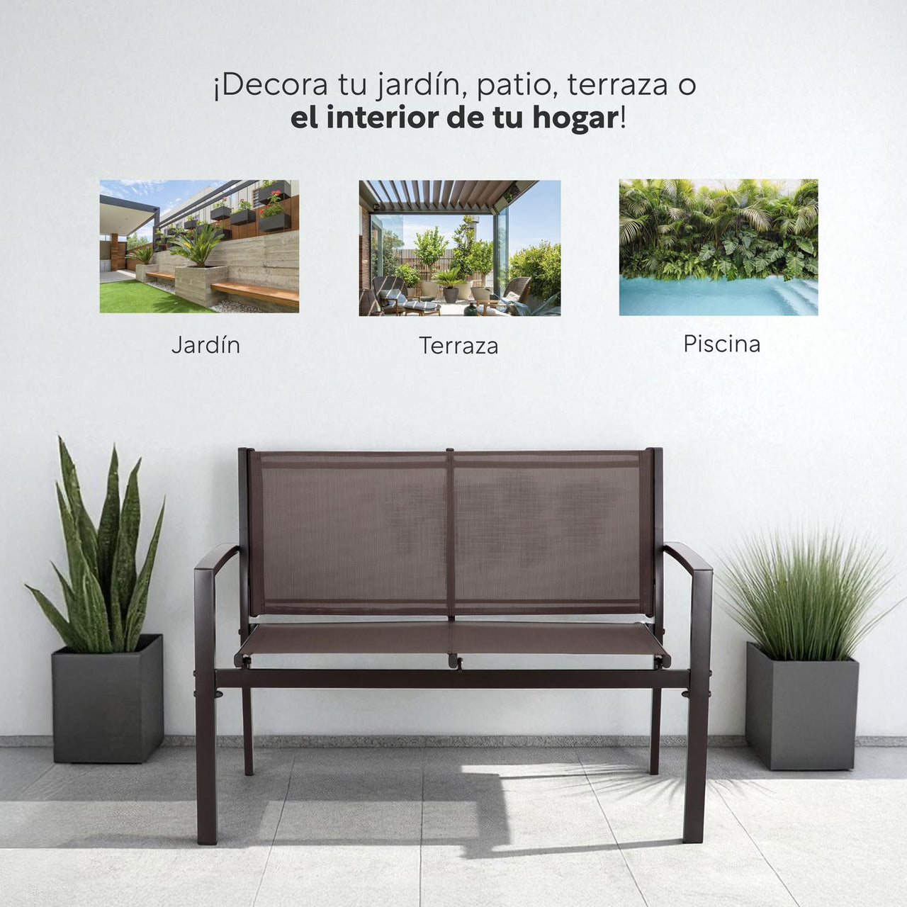 Sala Exterior para Jardin Sillas, Sillon y Mesa 4Pzas MARRON