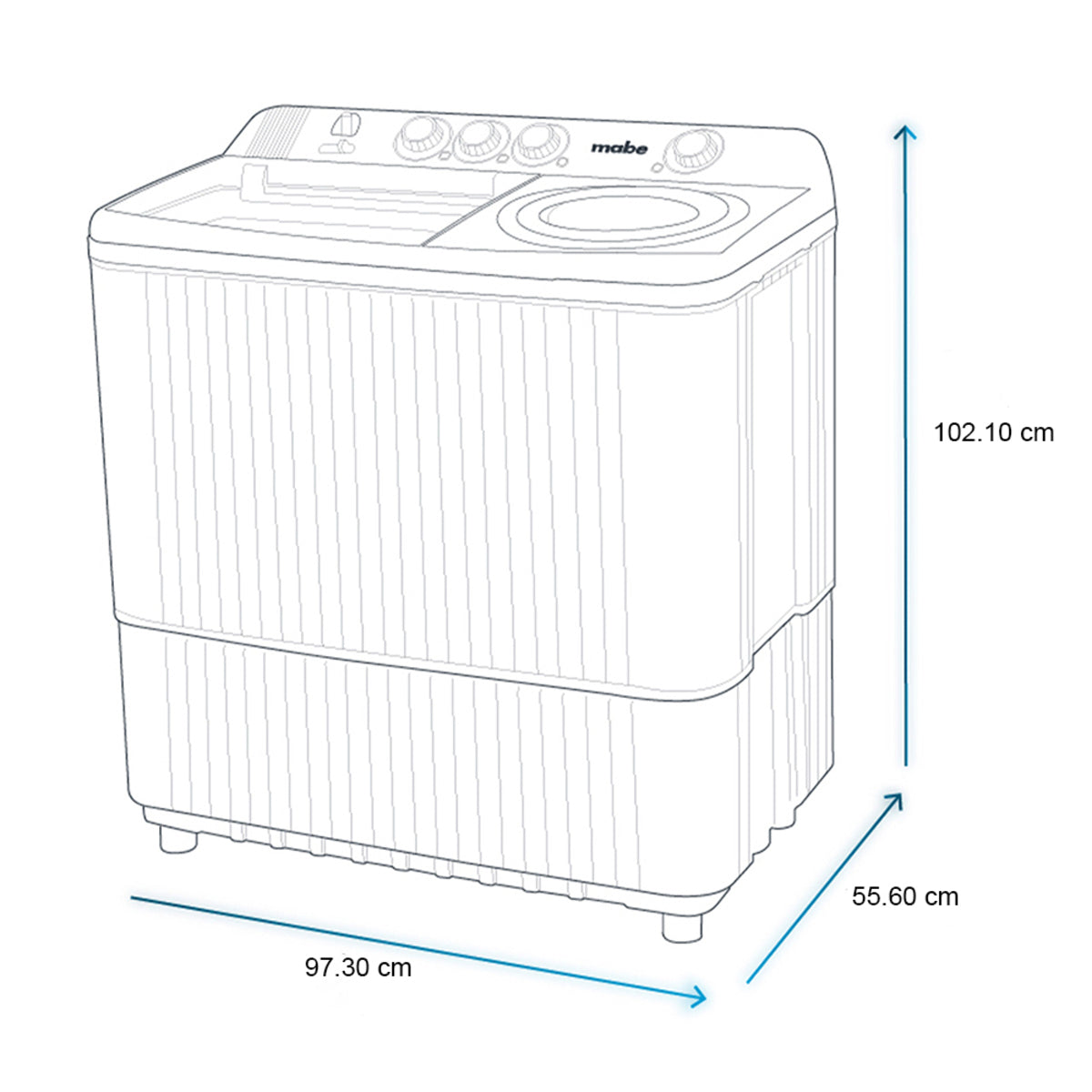 Lavadora Mabe Semiautomática 22 kg Color Blanco