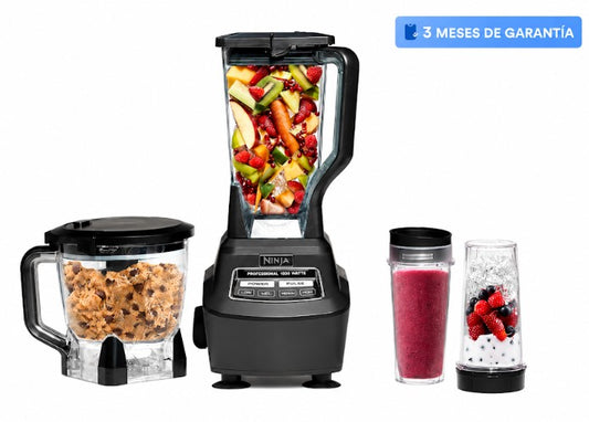 Licuadora Ninja Mega 1500W (Licuadora + Procesador + Vasos Nutri Ninja) Color Negro