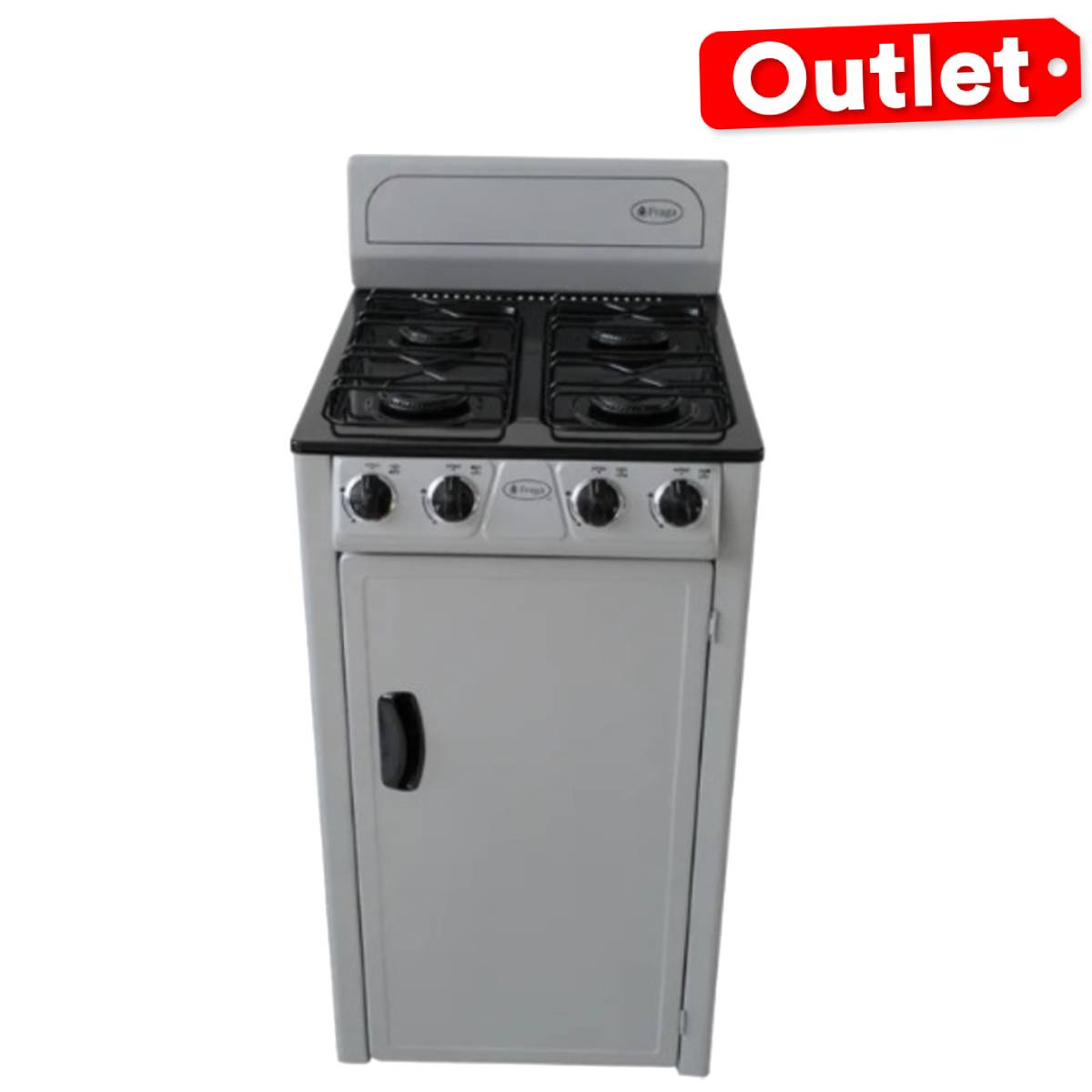 Estufa 4 Quemadores Color Negro/Gris P225