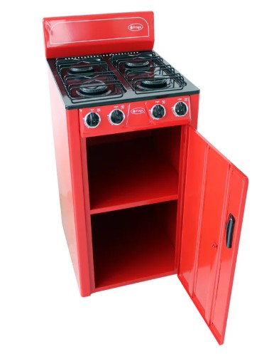ESTUFA 4 QUEMADORES NEGRO/ROJO FRAGA P225