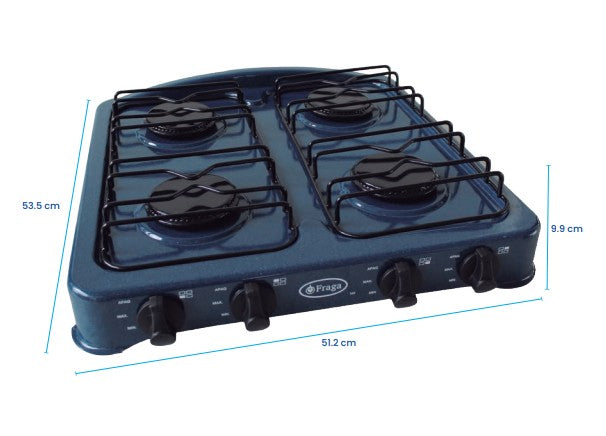 PARRILLA DE MESA 4 QUEMADORES FRAGA P707 AZUL