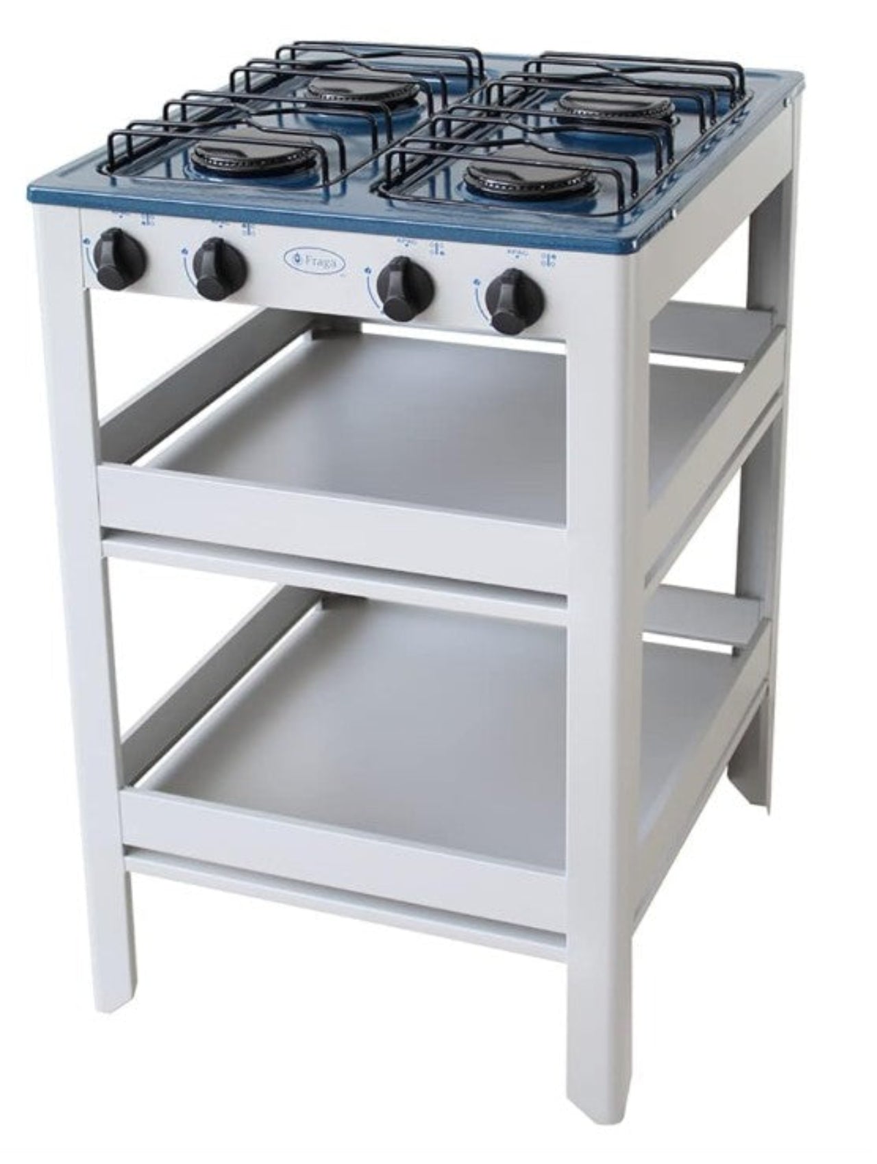 PARRILLA ANAQUEL ESTUFA 4 QUEMADORES FRAGA P910 AZUL/GRIS