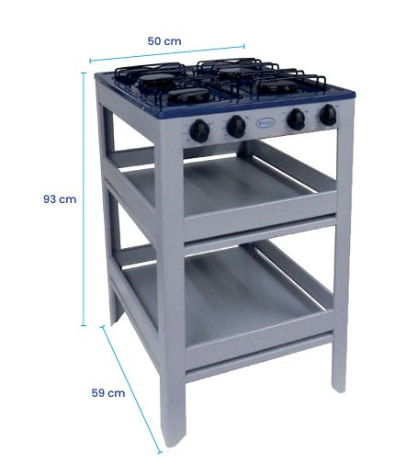 PARRILLA ANAQUEL ESTUFA 4 QUEMADORES FRAGA P910 AZUL/GRIS