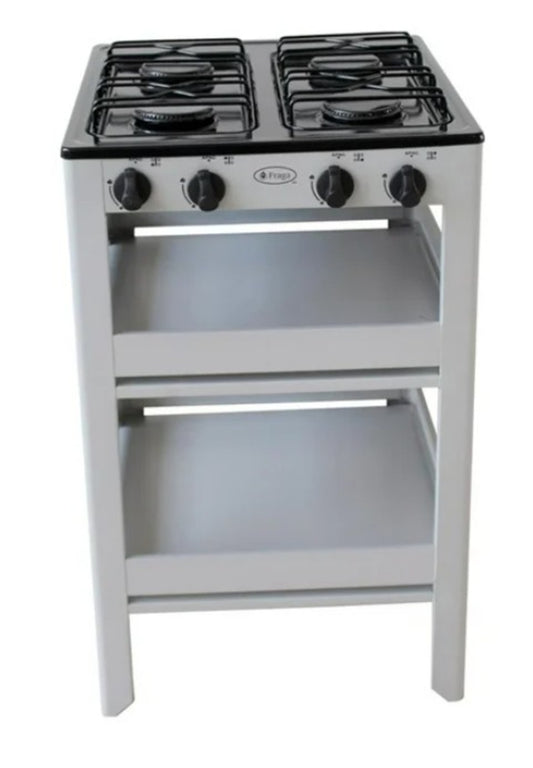 PARRILLA ANAQUEL ESTUFA 4 QUEMADORES FRAGA NEGRO/GRIS  P910