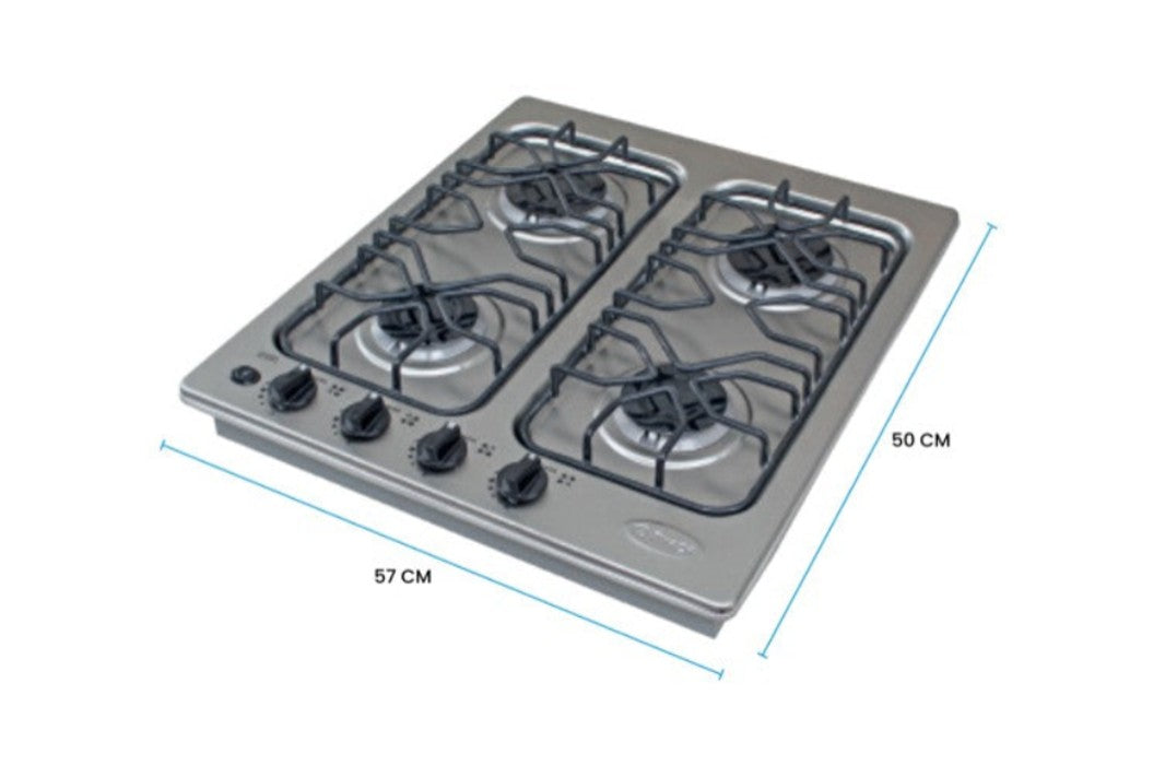 PARRILLA INOXIDABLE EMPOTRABLE 4 QUEMADORES FRAGA PD190