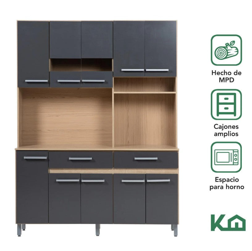 Alacena Organizador Multiusos para Cocina con Repisas y Puertas