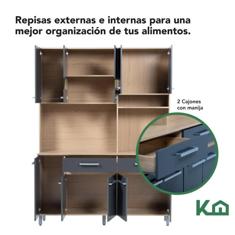 Alacena Organizador Multiusos para Cocina con Repisas y Puertas