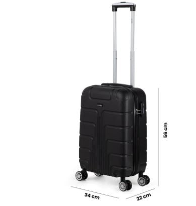 Maleta De Mano Cabina Viaje Carry On 20In 10Kg Con Candado Color Negro