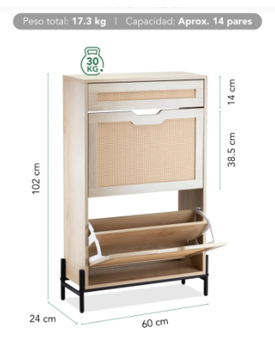 Zapatera Organizadora con 2 Niveles para 14 Pares de zapatos