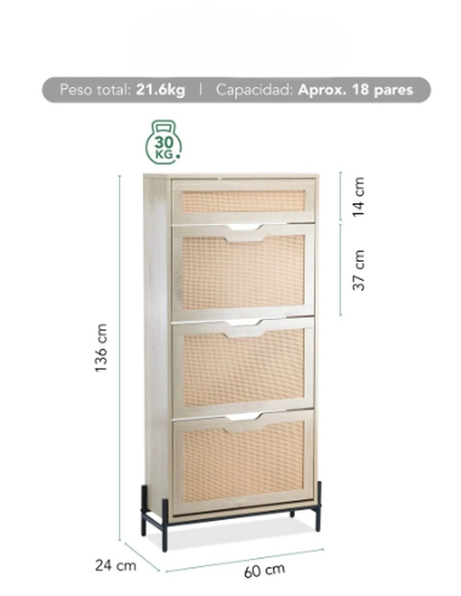 Zapatera Organizadora con 3 Niveles para 20 Pares de zapatos