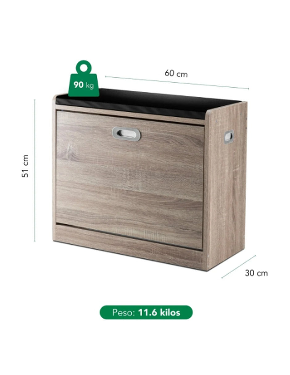 Zapatera Organizadora de 3 Niveles con gabinete para 9 pares de zapatos