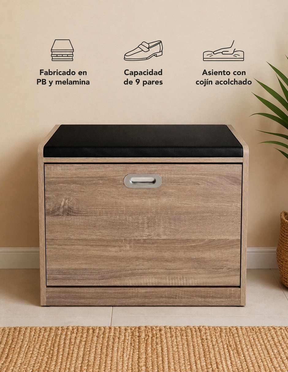 Zapatera Organizadora de 3 Niveles con gabinete para 9 pares de zapatos