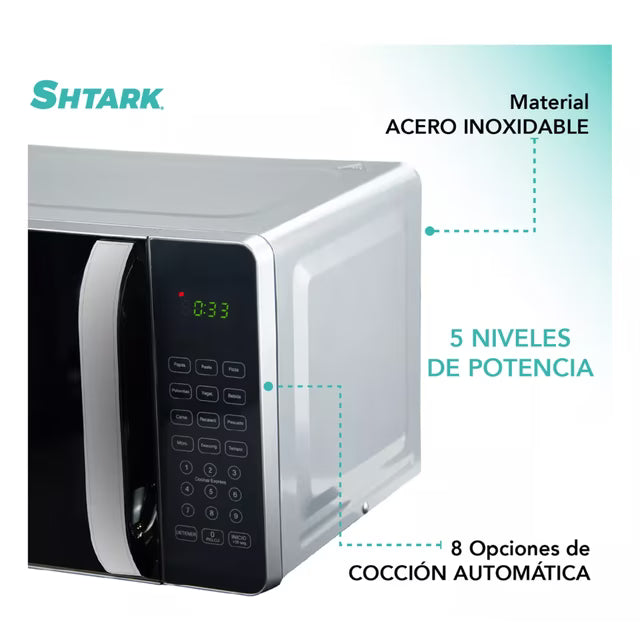 Horno De Microondas 7 Pies 20 Lts Acero Inox Espejo 120v