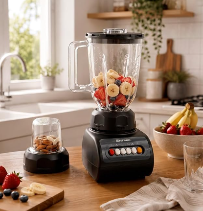 Licuadora 1.5L con Vaso Procesador de Alimentos 200ml color negro paquete de 2