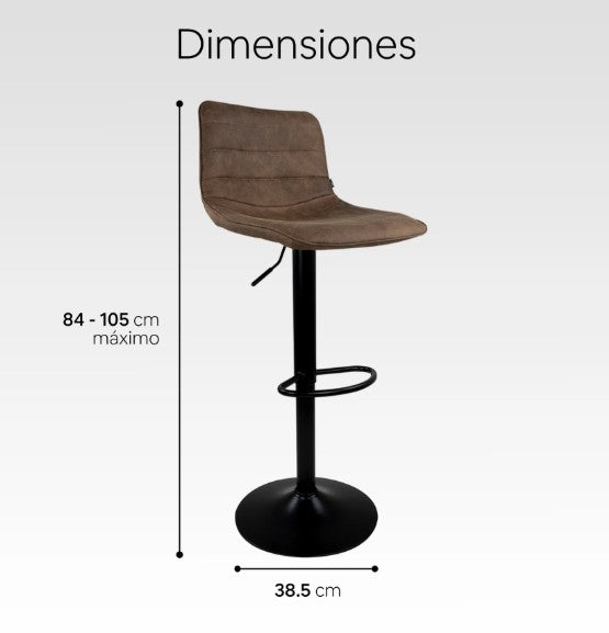 Sillas para Barra con Asiento Ajustable Color Cafe - Set de 2