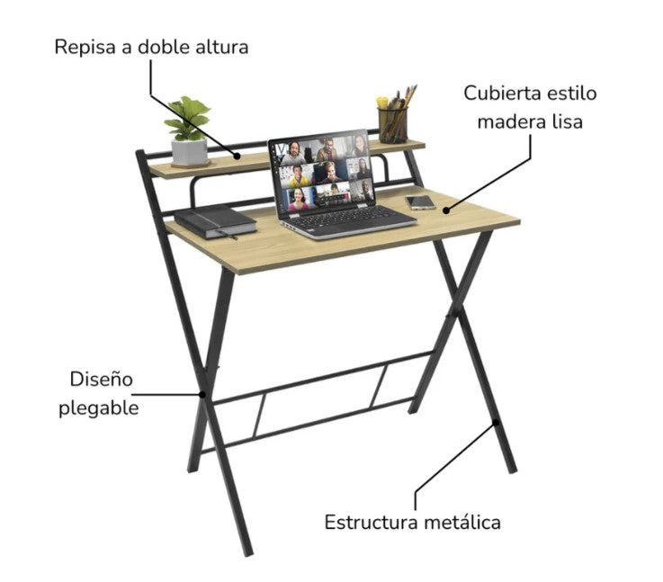Escritorio Plegable Negro