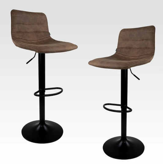 Sillas para Barra con Asiento Ajustable Color Cafe - Set de 2