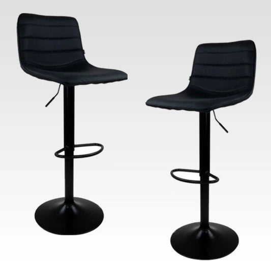 Sillas para Barra de Cocina con Asiento Ajustable Color Negro - Set de 2