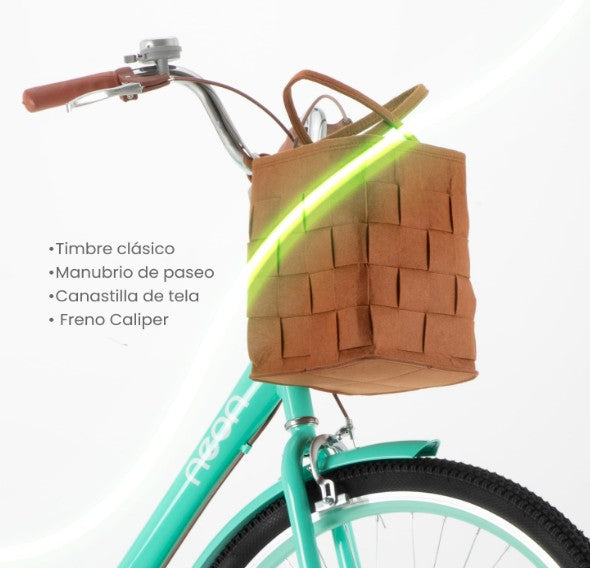 Bicicleta Urbana Con Canastilla VINTA R26 Neon