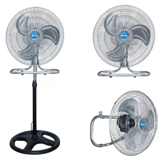 VENTILADOR DE PEDESTAL DE 18 PULGADAS CON TRES ASPAS METALICAS Y 3 VELOCIDADES POTENCIA 85W VOLTAJE 127V