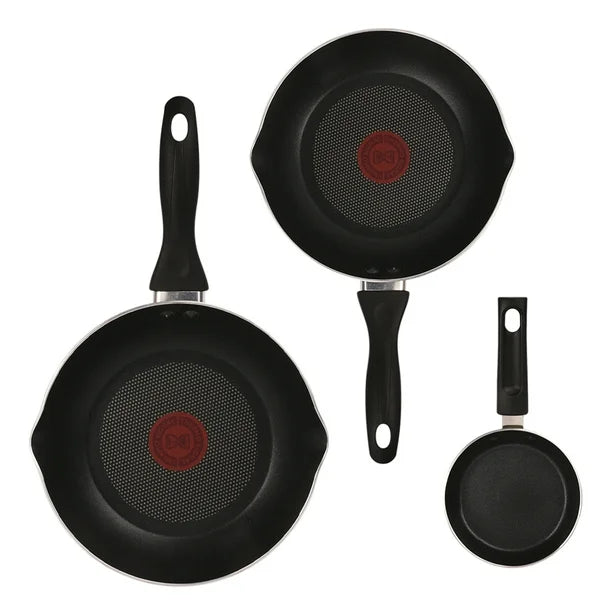 Sartén T-Fal, Negro, 3 piezas, 20, 24 y 28 cm