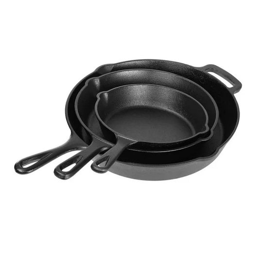 Set De Sartenes 3 Pzs 15, 20, 25 Cms Hierro Fundido