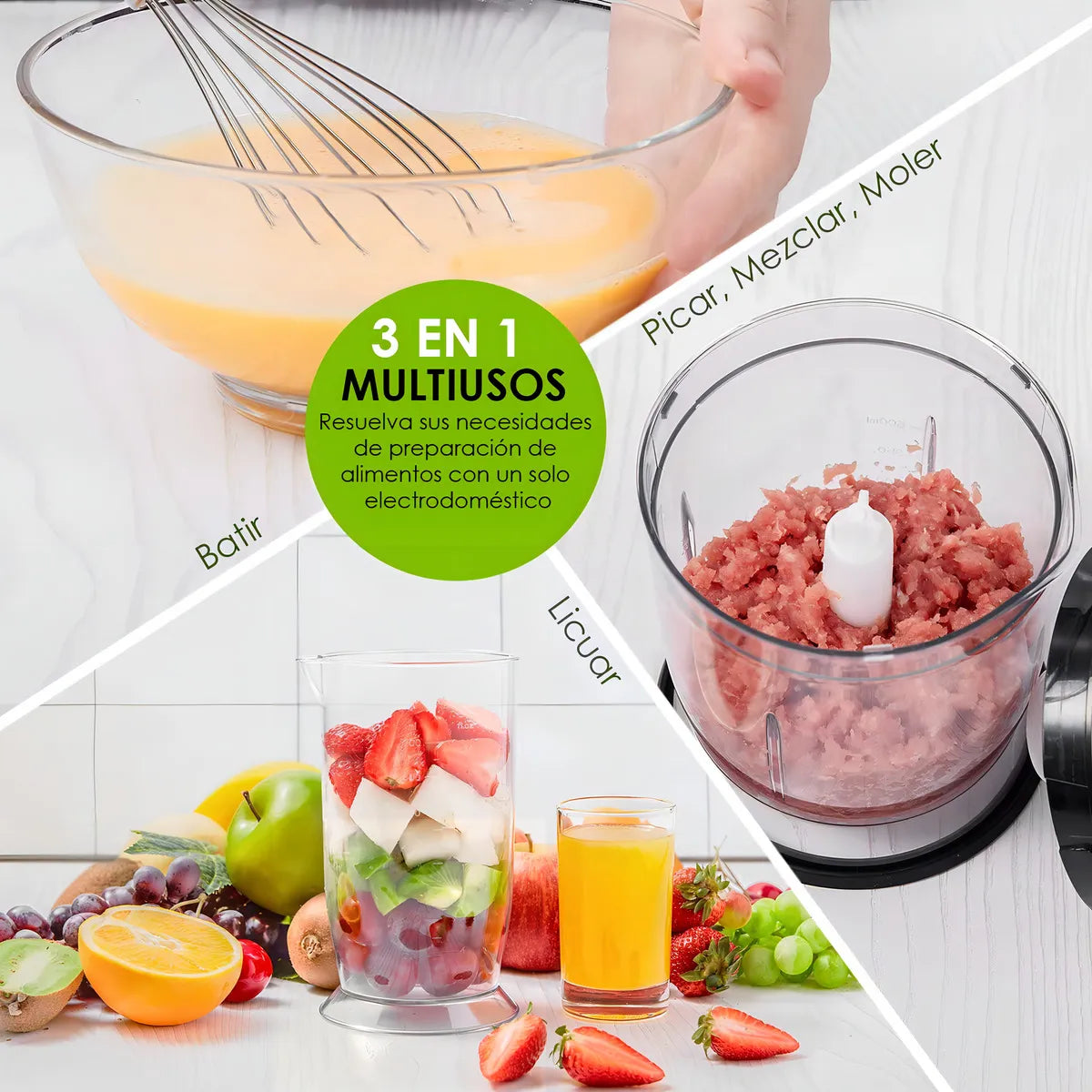 Batidora de mano Aicok, Negro/Plata, 300W, 6 Velocidades, 700ml