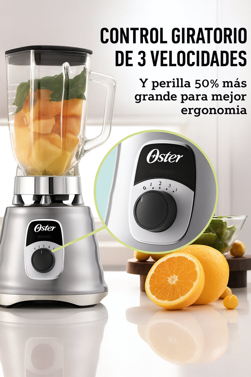 Licuadora Oster, Metálico, 1.25 L, 700W