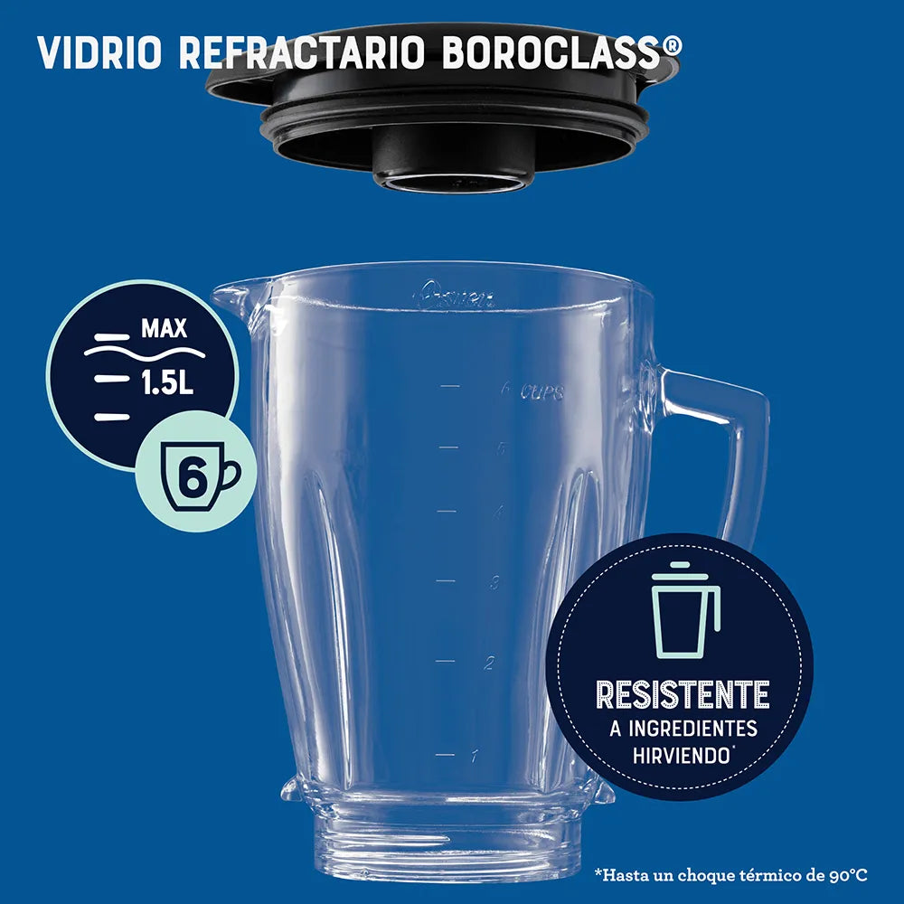 Licuadora Oster, Negro, 1.5 L, 1000W, 3 Velocidades