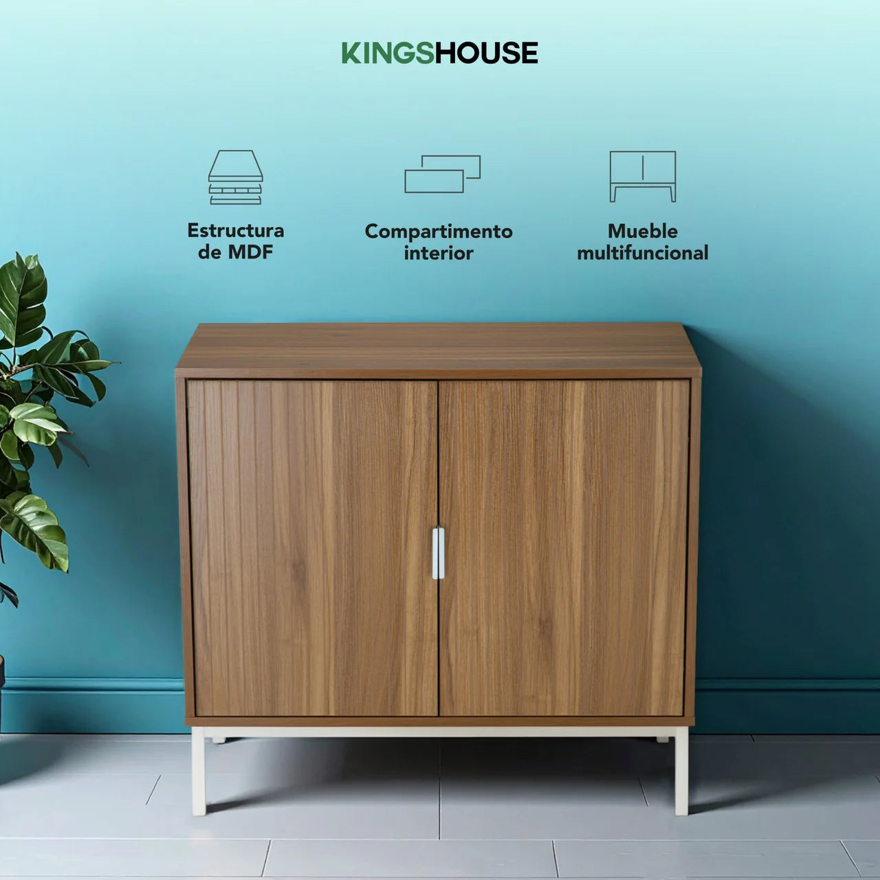 Buró Clara Mesita de Noche Cómoda para Dormitorio 2 Puertas