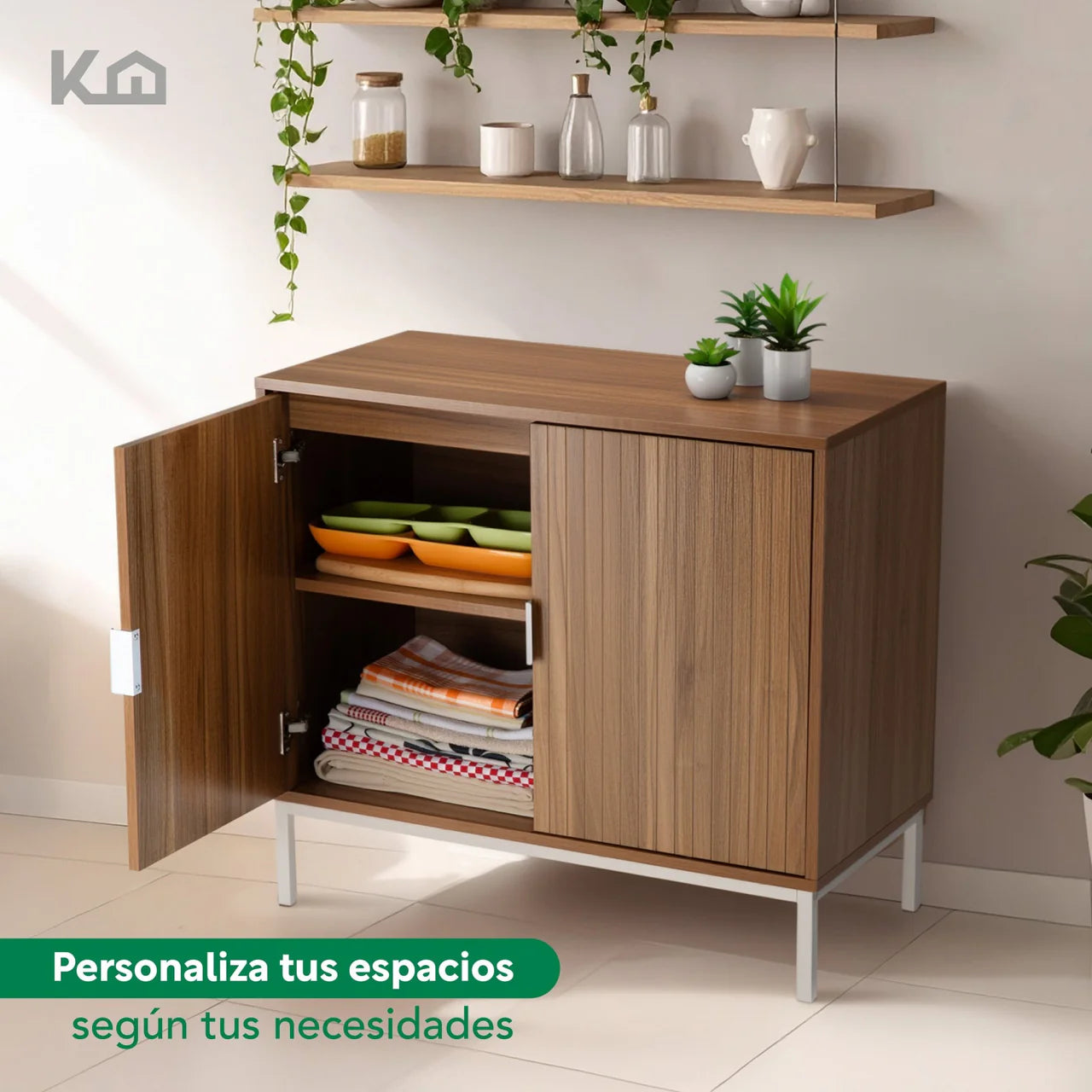 Buró Clara Mesita de Noche Cómoda para Dormitorio 2 Puertas