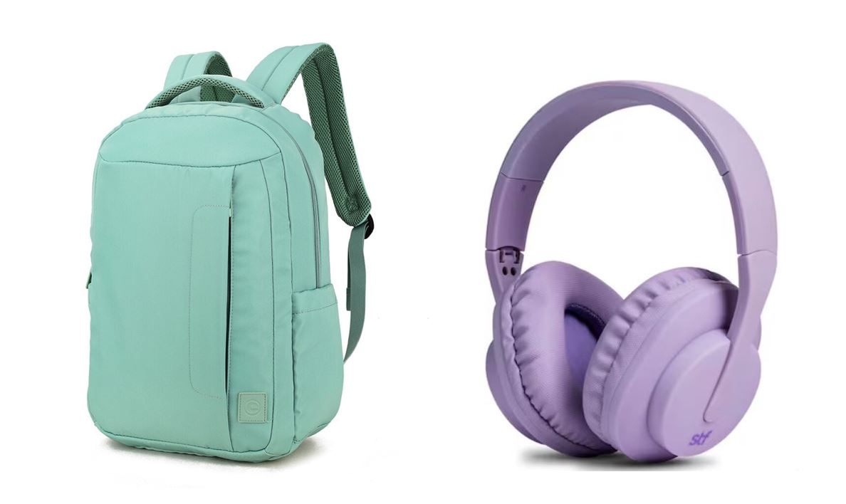 KIT B2S Mochila / Backpack Menta + Audifonos NEO Lila MK