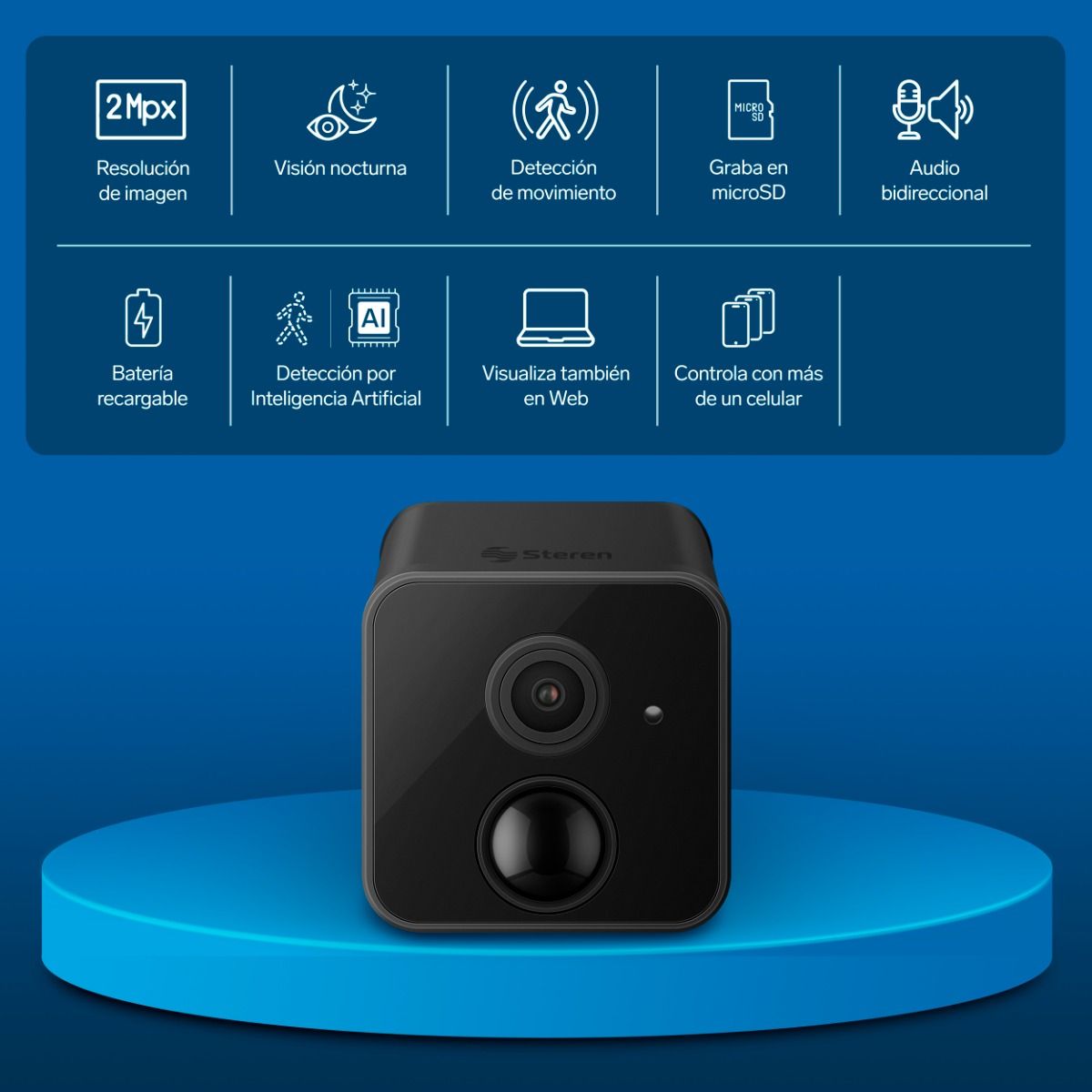 Cámara de Seguridad Steren Torreta IR 2K Alámbrica Día/Noche