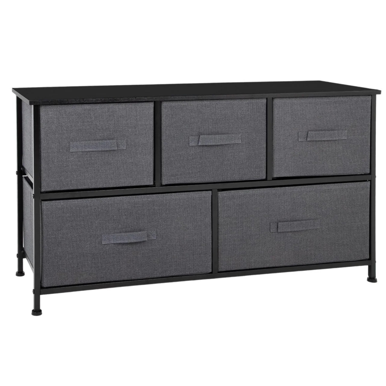 Cómoda Cajonera de 5 Cajones Mueble Organizador Tela Madera