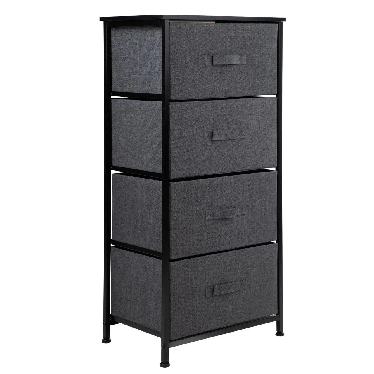 Cómoda Cajonera de 4 Cajones Mueble Organizador Tela Madera