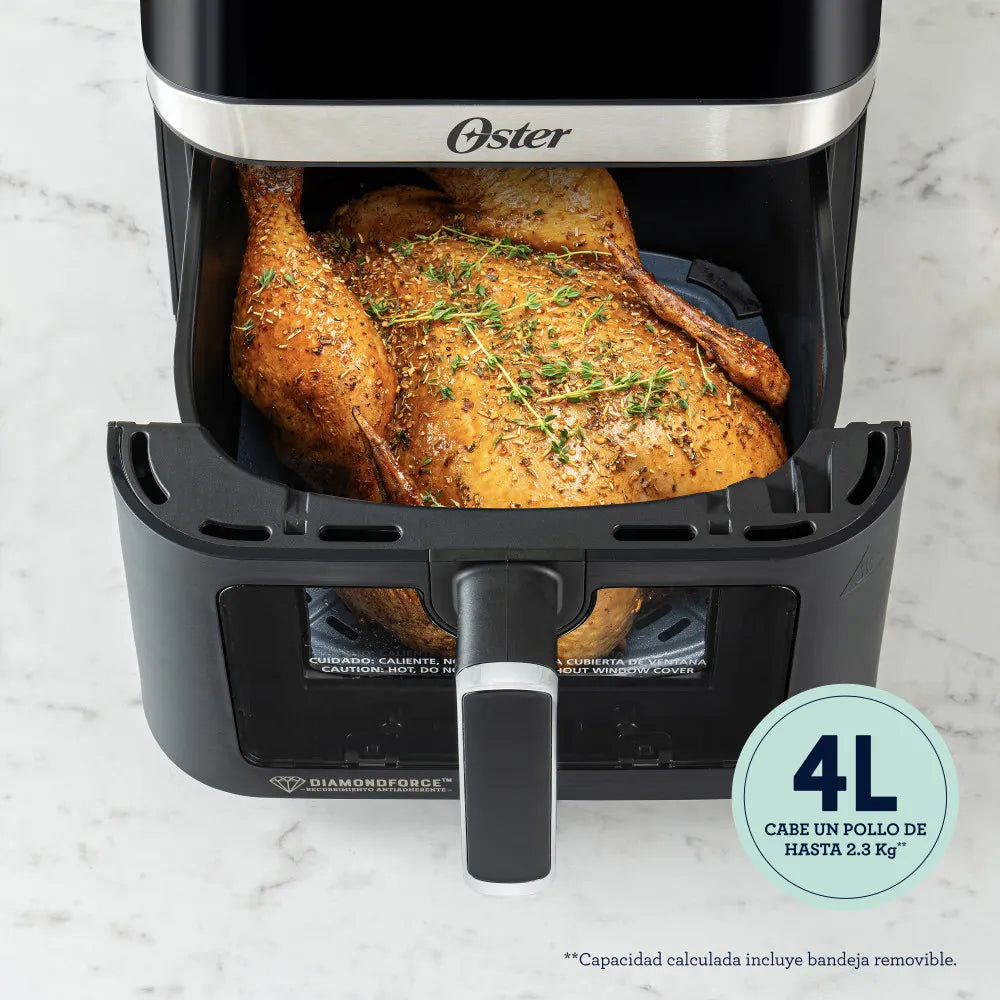 Freidora de aire Oster, Negro, 4 L, 1300W, 200 °C
