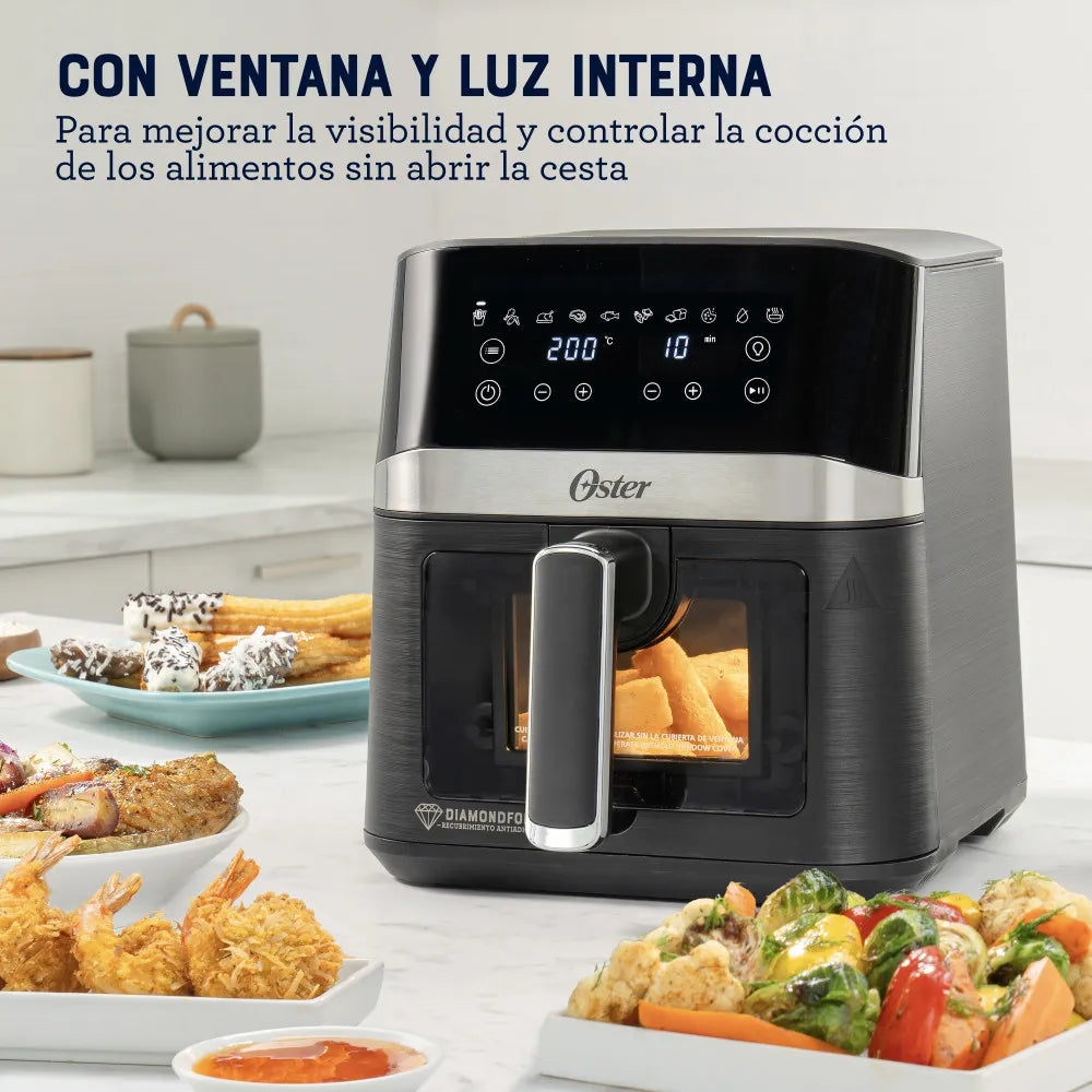 Freidora de aire Oster, Negro, 4 L, 1300W, 200 °C