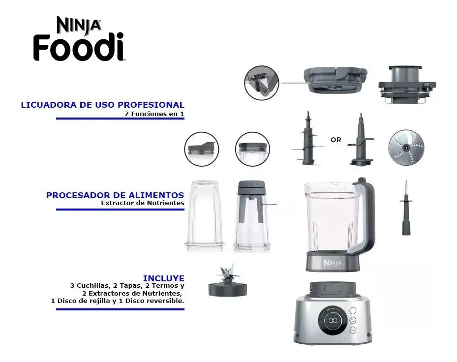 Licuadora Ninja 3 Velocidades, Negro, 2 L, 1.200W