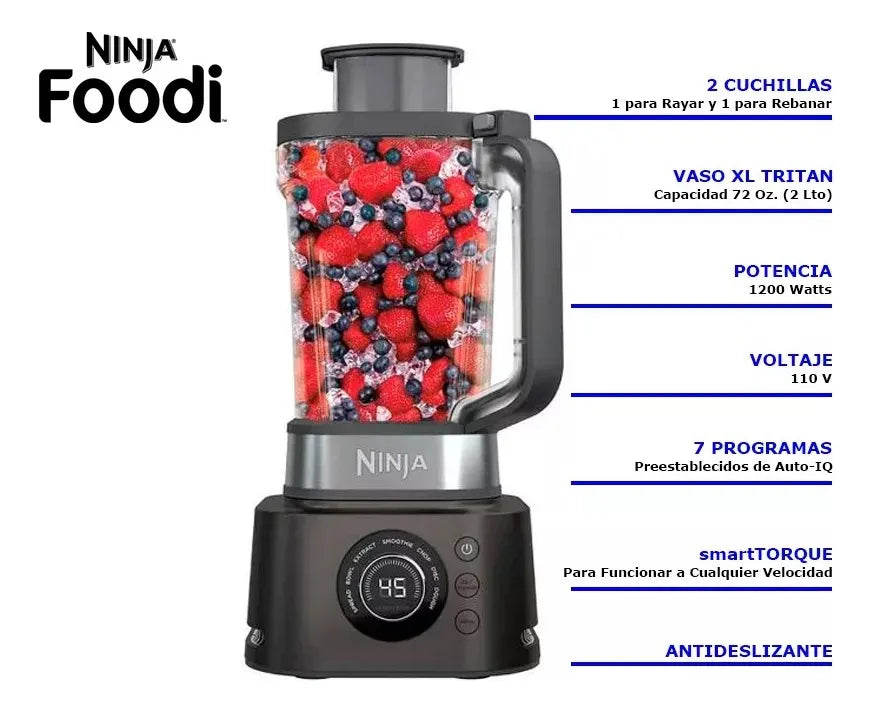 Licuadora Ninja 3 Velocidades, Negro, 2 L, 1.200W