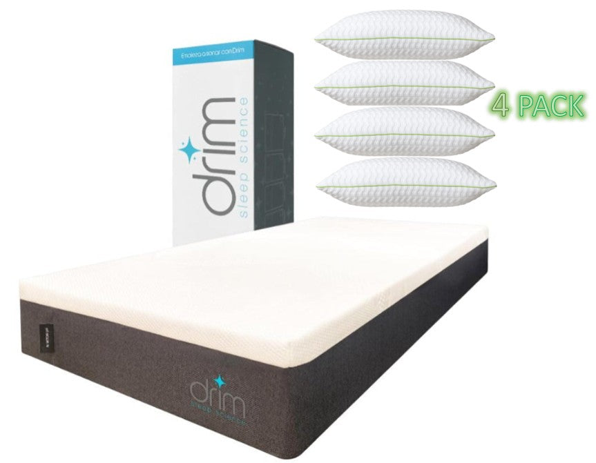 Combo N3WTON gel Individual + Almohada Super Visco Regular 4 Piezas