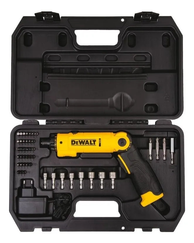 Atornillador DeWALT, Amarillo/Negro, 8V Inalámbrico, 1/4"