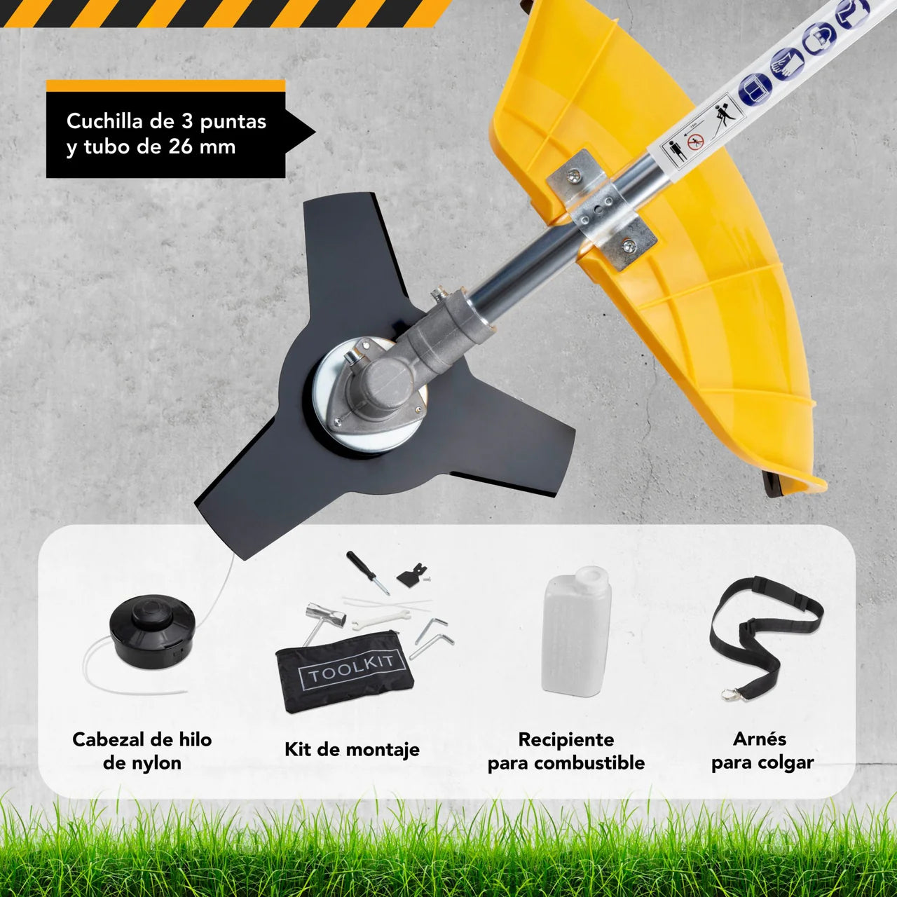 Desbrozadora 52 cc 2 Tiempos 2.5 HP | Incluye Carrete con Hilo Amarillo