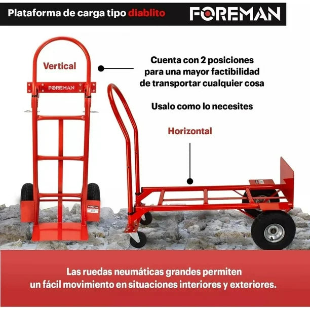 Diablo De Carga 400Kg 2 Posiciones Diablito