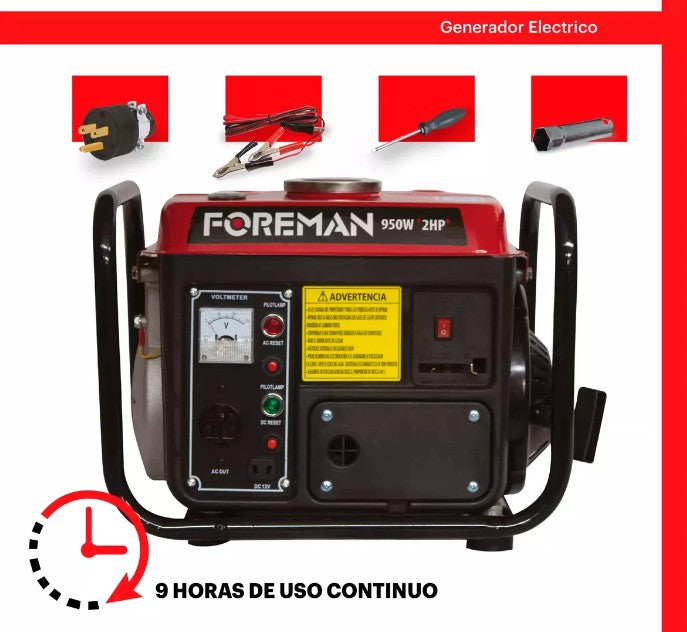 Generador a Gasolina 950W Monofásico 110V